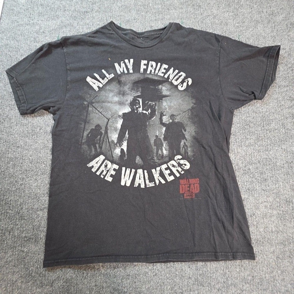 The Walking Dead Shirt Mens Large Black All My Friends Are Walkers Graphic Tee